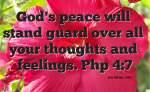 Let God's peace guard our hearts.