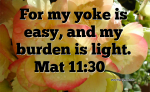 Jesus says: my yoke is easy, and my burden is light