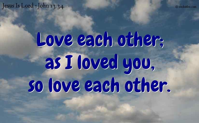 Love each other; 
as I loved you, 
so love each other.