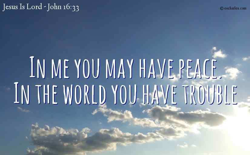 In me you may have peace. In the world you have trouble