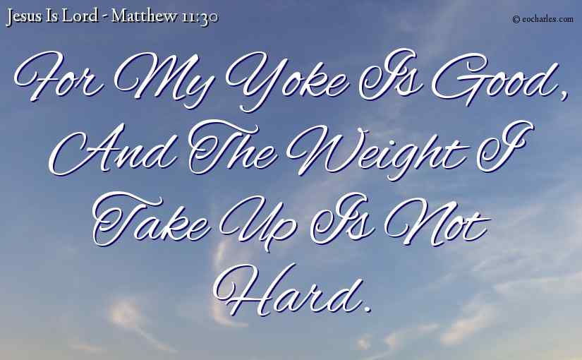 For my yoke is good, and the weight I take up is not hard.