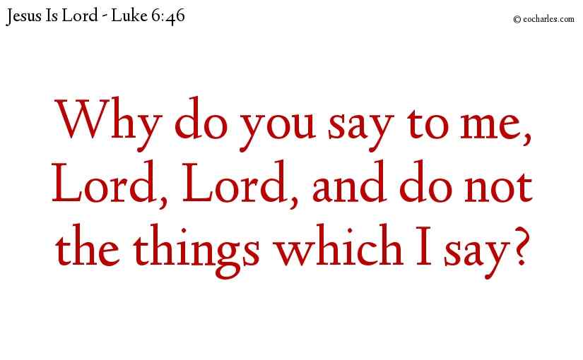 Why do you say to me, Lord, Lord, and do not the things which I say?