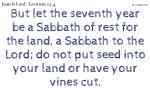 Year of Sabbath, Year Of Rest.