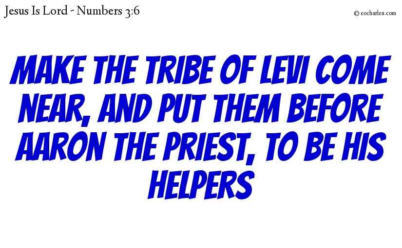 Make the tribe of Levi come near, and put them before Aaron the priest, to be his helpers