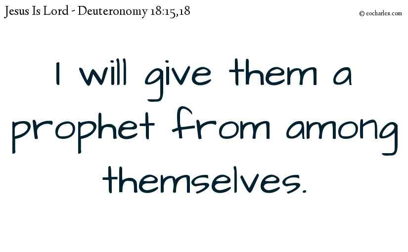 I will give them a prophet from among themselves.