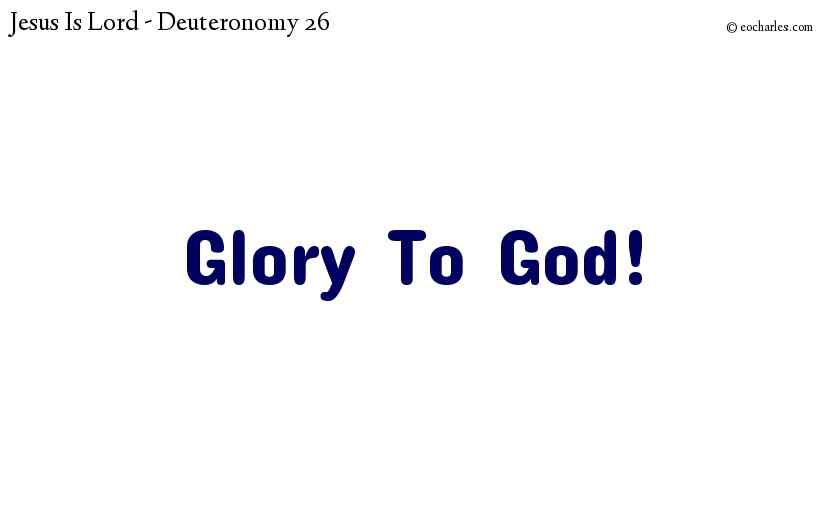 Glory To God!