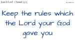 Keep the rules which the Lord your God gave you