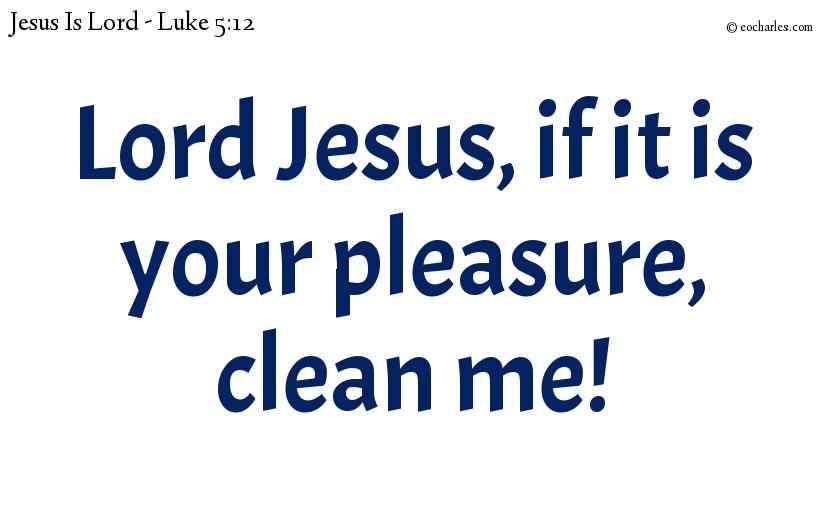 If it is your pleasure, Lord Jesus, clean us!
