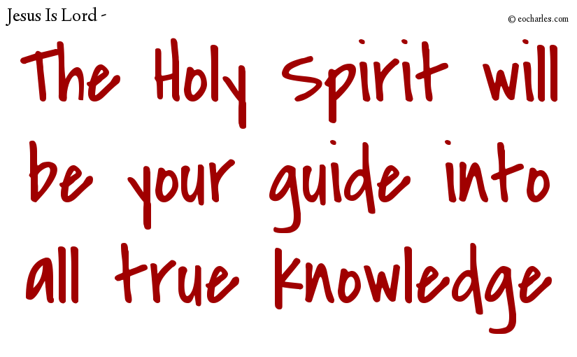 The Holy Spirit will be your guide into all true knowledge
