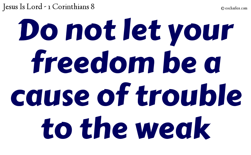 Do not let your freedom be a cause of trouble to the weak