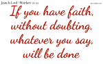 If you have faith, without doubting, whatever you say, will be done