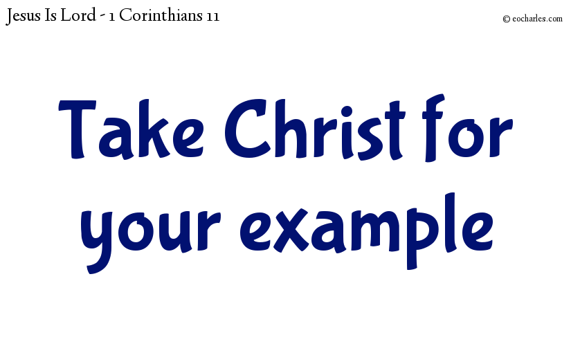 Take Christ for your example