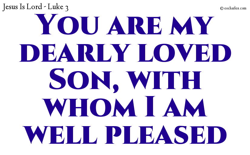 You are my dearly loved Son, with whom I am well pleased