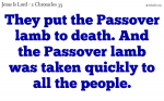 The passover lamb brings us together as one