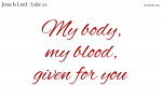 My body,
my blood,
given for you