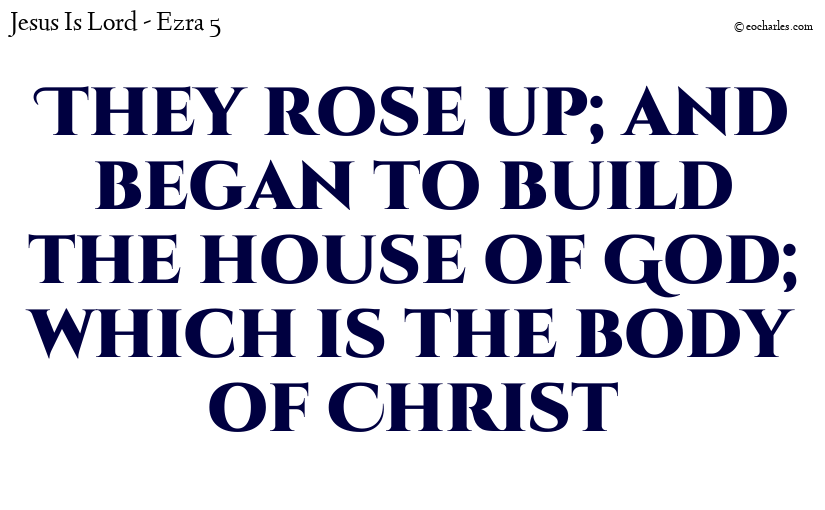 They rose up; and began to build the house of God; which is the body of Christ