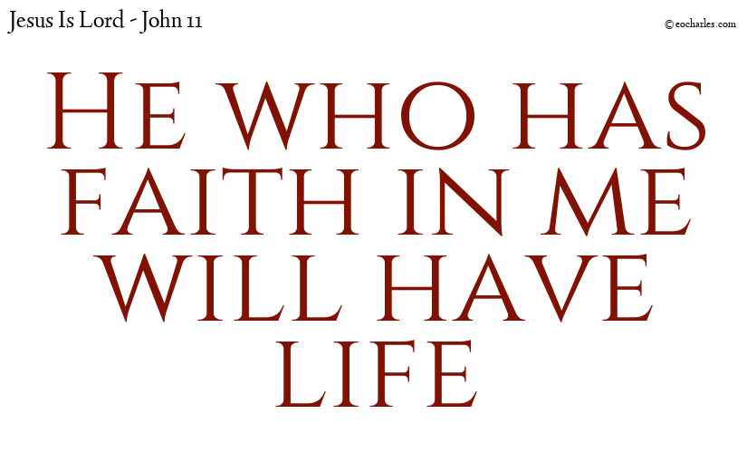 He who has faith in me will have life
