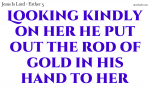 Looking kindly on her he put out the rod of gold in his hand to her