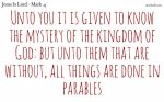 The mystery of the kingdom of God