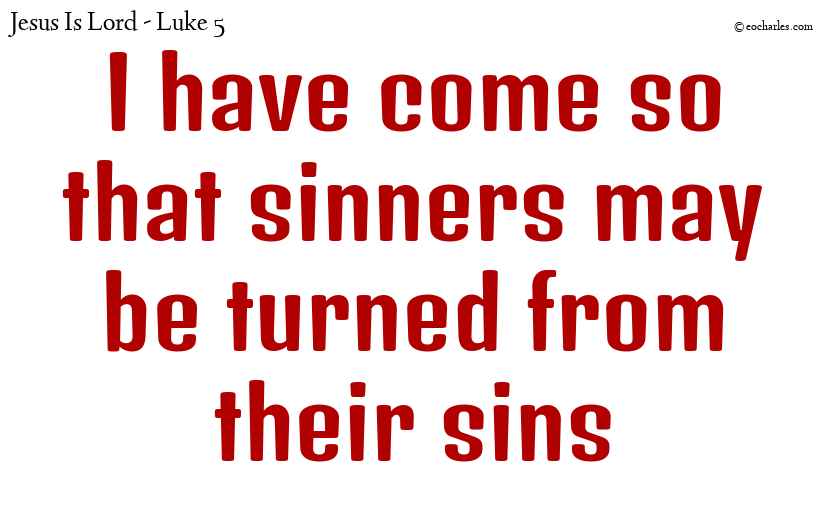 I have come so that sinners may be turned from their sins