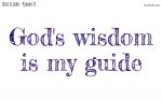 God's wisdom will be my guide