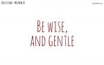 Be wise