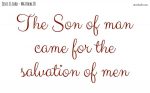 Jesus; the saviour of men